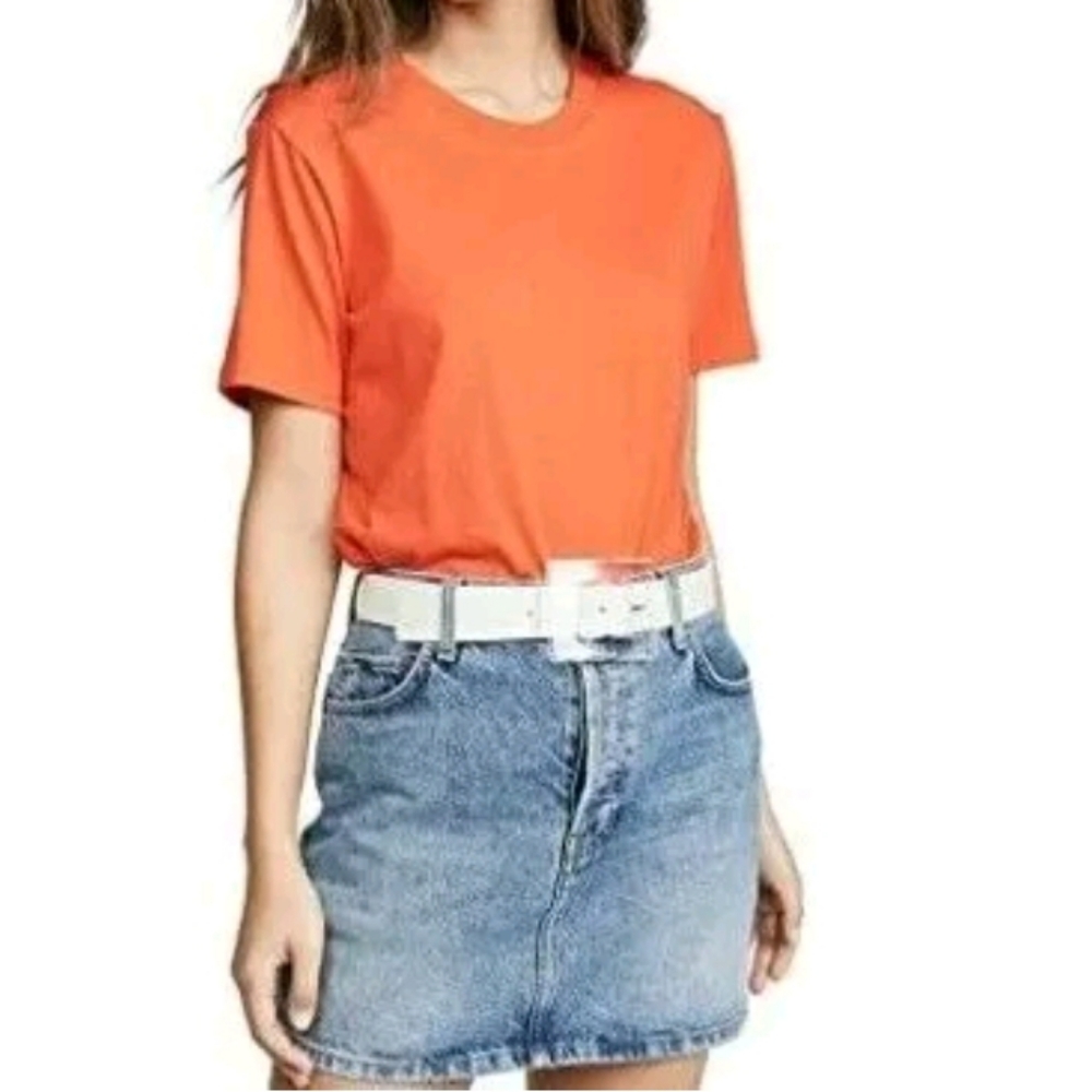 Free People Cotton Jersey Bodysuit Capri Orange size medium